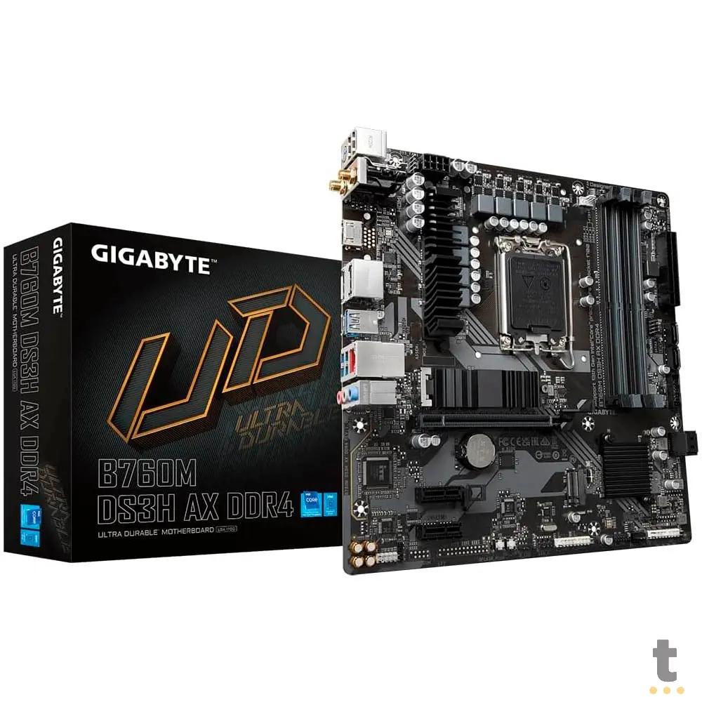 Placa Mae Gigabyte B760M DS3H AX Intel Lga 1700 Ddr4 Hdmi DP Usb-C (12a, 13a e 14a Geração) - B760M DS3H AX DDR4 Truedata